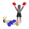 boxing fight winner 3d logo