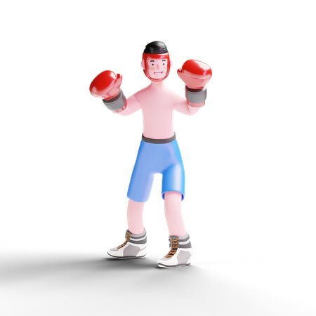 Boxing player 3D Illustration