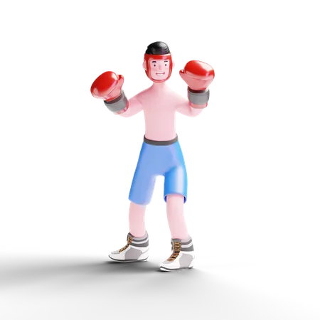 Boxing player  3D Illustration