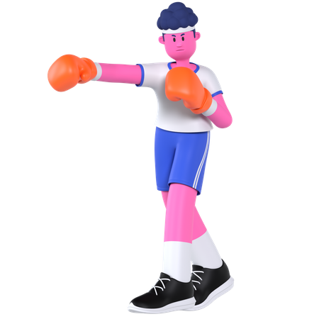 Boxing Player  3D Icon