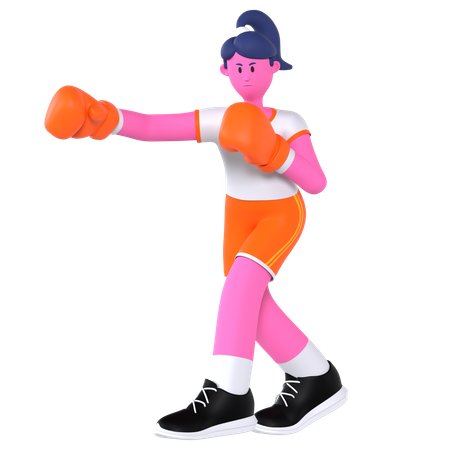 Boxing Player  3D Illustration