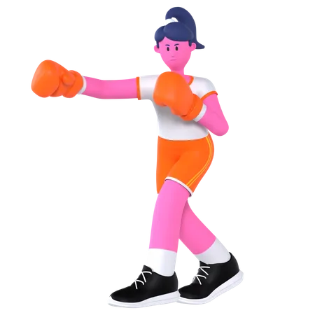 Boxing Player  3D Illustration