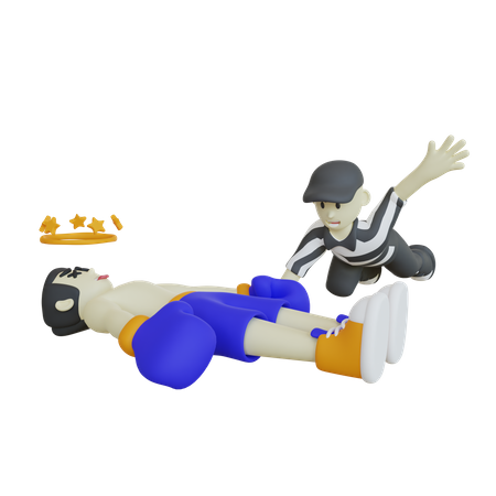 Boxing Referee Count  3D Icon