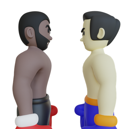Boxing Stare Down  3D Illustration