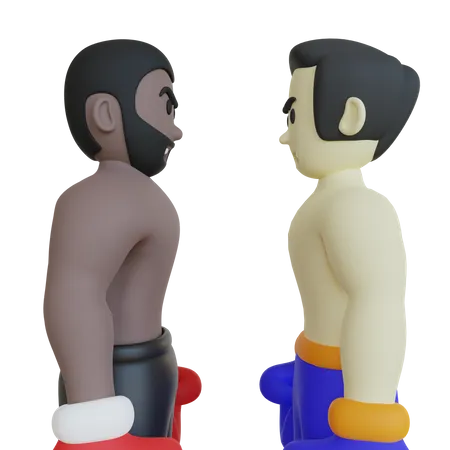Boxing Stare Down  3D Illustration