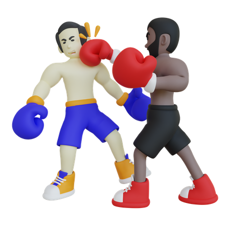 Boxkampf  3D Illustration