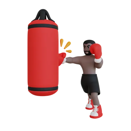 Boxsportler-Pose  3D Illustration