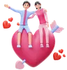 Boy And Girl Sitting on heart