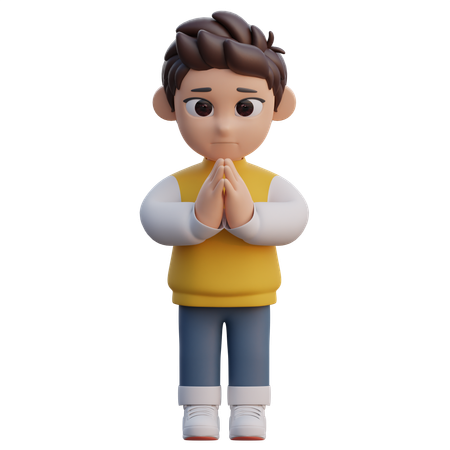 Boy Apologizes in front of everyone  3D Icon