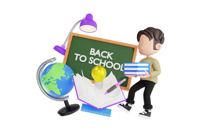 Boy Back To School  3D Icon