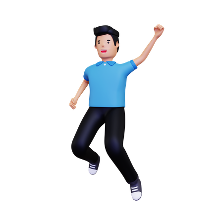 Boy celebrating  3D Illustration