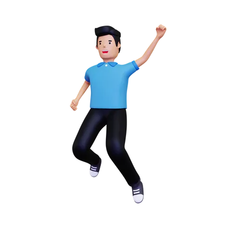 Boy celebrating  3D Illustration