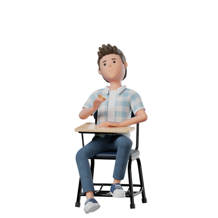 Boy Chair Chilling  3D Illustration