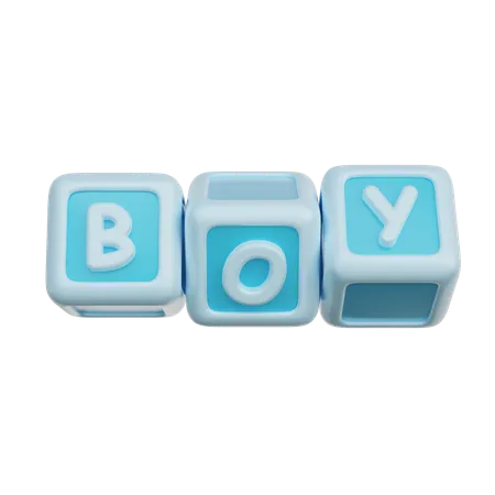 3 D Blue Toy Cubes Baby Gender Reveal Its A Boy Birthday Party 3 D Rendering 3D Icon