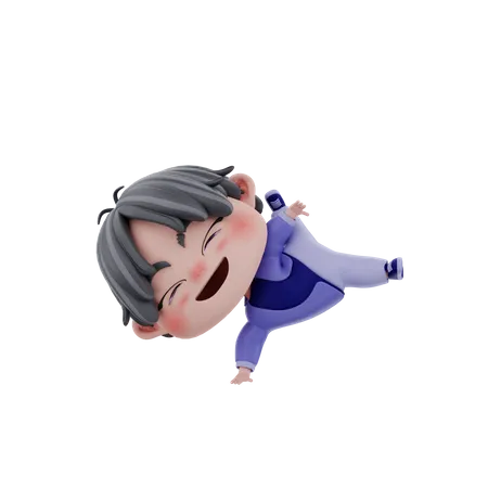 Boy dancing  3D Illustration