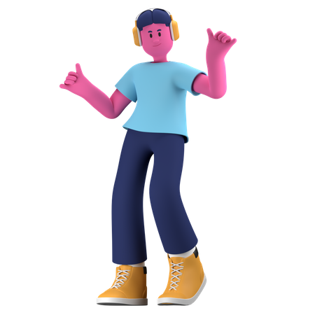 Boy dancing  3D Illustration