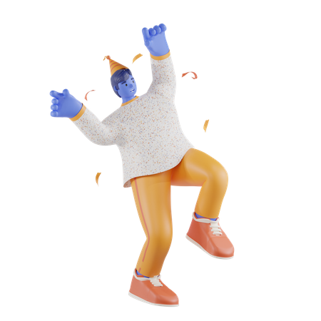 Boy Dancing  3D Illustration