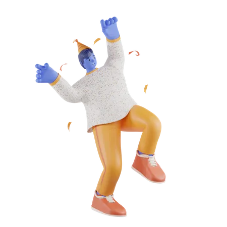 Boy Dancing  3D Illustration
