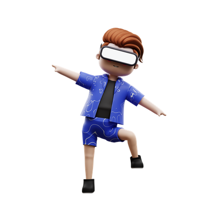 Boy Dancing Using Meta  3D Illustration