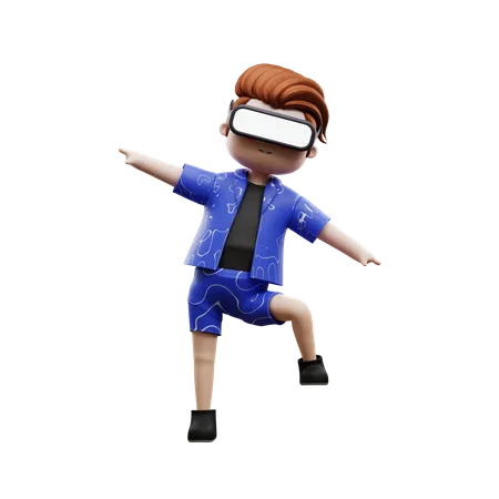 Boy Dancing Using Meta  3D Illustration