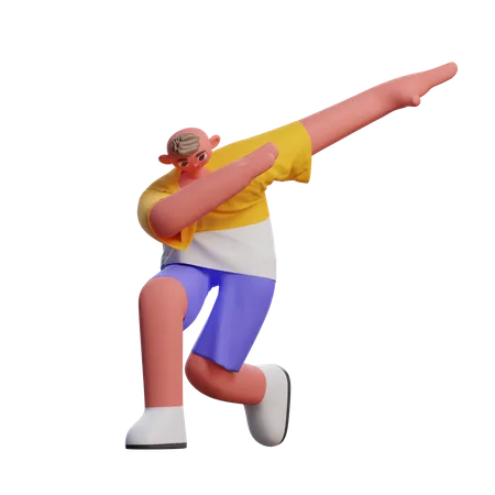 3 D Boy Do Dab Pose 3D Illustration