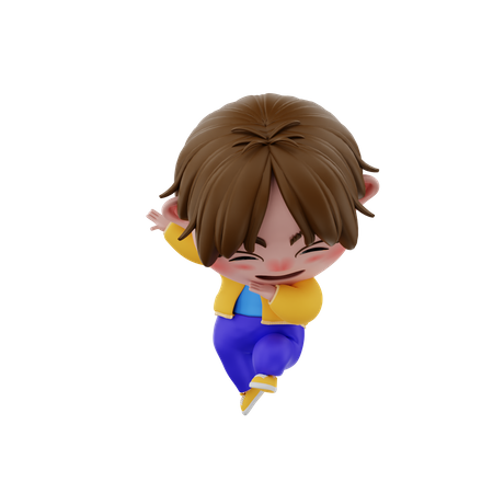 Boy doing dab  3D Icon