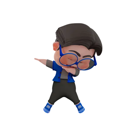 Boy doing dab  3D Illustration