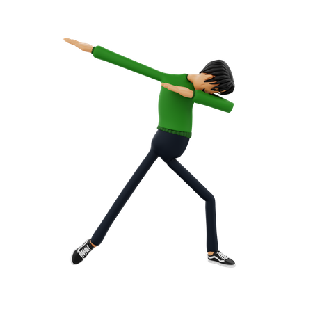 Boy Doing Dabbing Pose  3D Icon