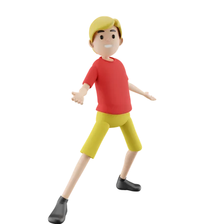 Boy doing dance  3D Illustration