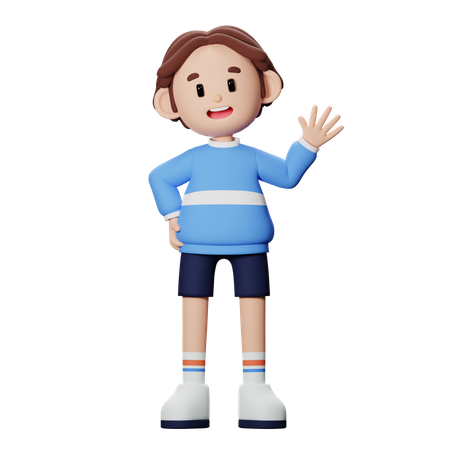 Boy doing greeting pose  3D Icon