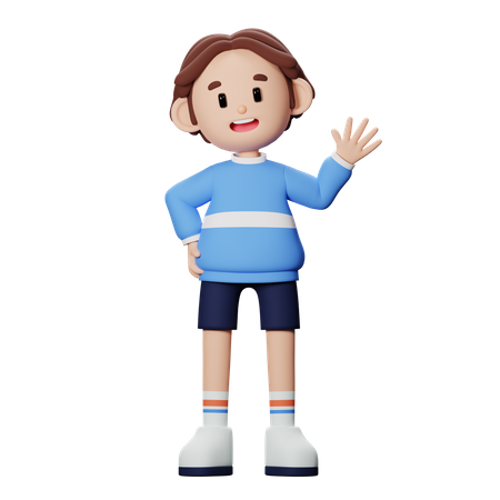 Boy doing greeting pose  3D Illustration