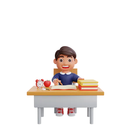 3 D Cute Character Back To School Concept 3D Illustration