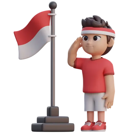 Boy doing Indonesian Ceremony  3D Illustration