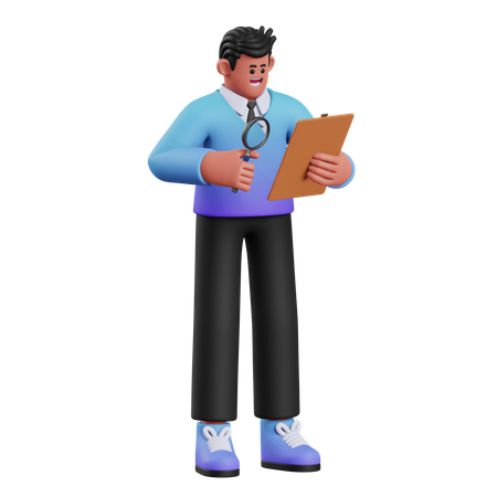 Boy Doing Research  3D Icon