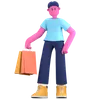 Boy doing shopping