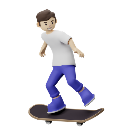Boy doing skating  3D Icon