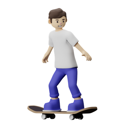 Boy doing skating  3D Illustration