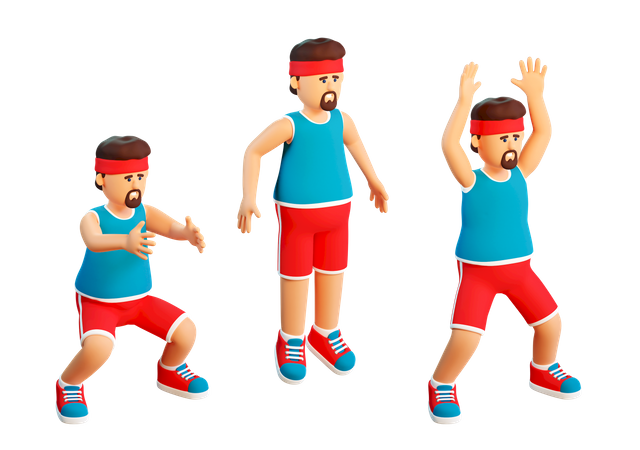 Boy doing workout  3D Icon