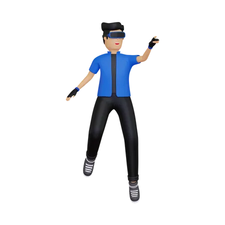 Boy experience Metaverse  3D Illustration