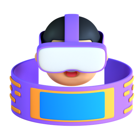 Boy Experiencing Virtual Reality 3D Icon