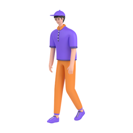Boy Feel Frustrated Walking 3D Illustration