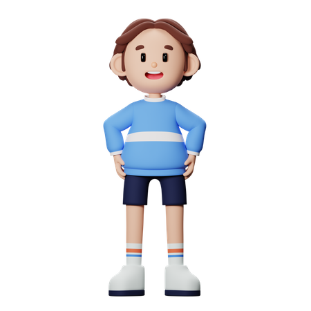 Boy feeling confident  3D Illustration