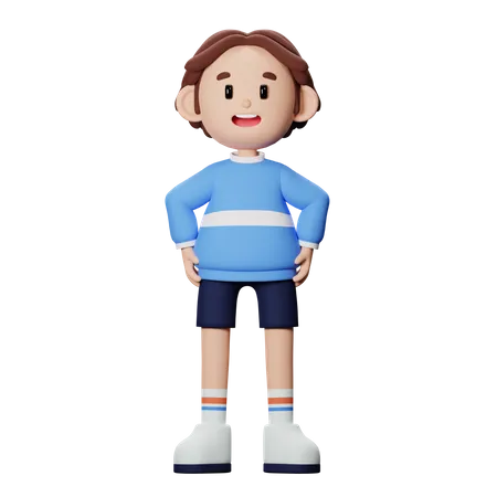 Boy feeling confident  3D Illustration