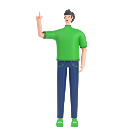 Boy finding inspiration solution for problem  3D Icon