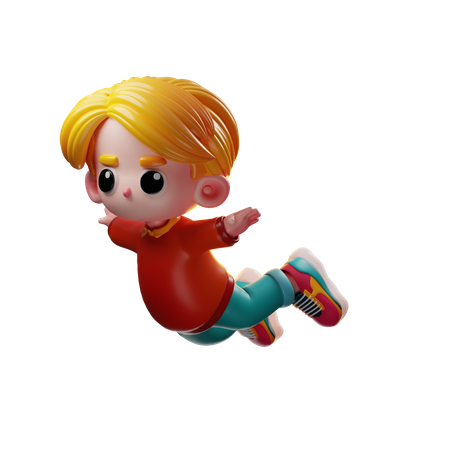 Boy Flying  3D Icon