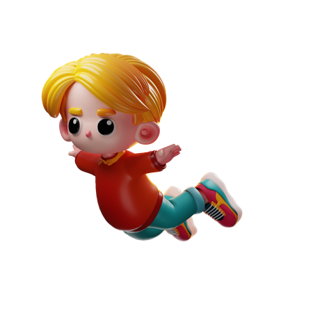 Boy Flying  3D Icon