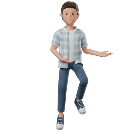 Boy Flying Neutral  3D Illustration