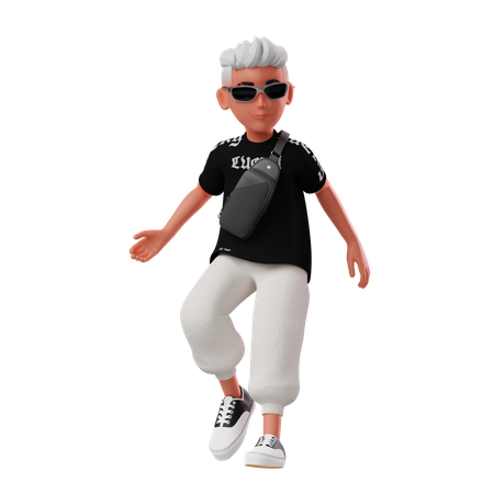 Boy Flying On Air  3D Icon