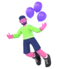 Boy Flying With Balloons