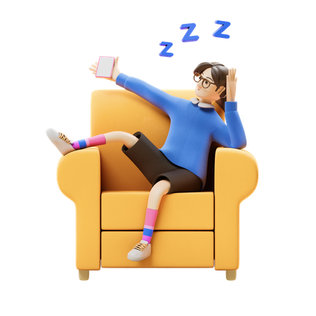 Boy Getting Bored  3D Icon